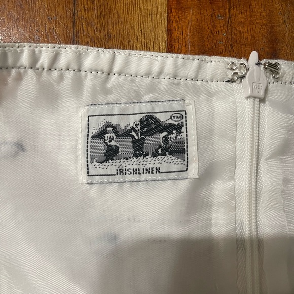 Nikki Valenti Irish Linen Halter Dress Size 8 White with Navy Polka Dots - Picture 7 of 8